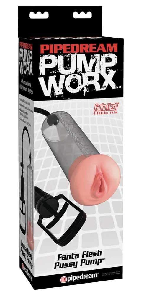 05435350000_verp Pump Worx - Transparente Penispumpe mit Vagina-Öffnung Transparent/Schwarz/Hautfarben hell