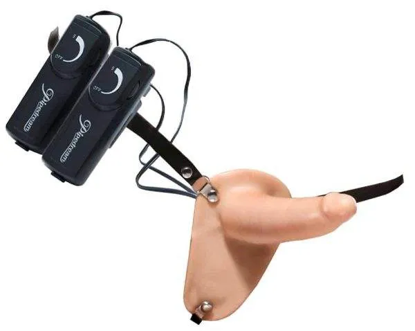 Fetish Fantasy Series - Doppelter Umschnall-Vibrator Hautfarben hell/Schwarz Fetish Fantasy Series - Doppelter Umschnall-Vibrator Hautfarben hell/Schwarz