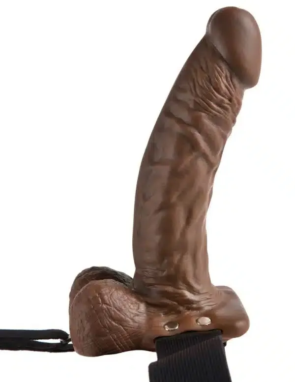 Fetish Fantasy Series - Hohler Naturdildo zum Umschnallen Hautfarben dunkel/Schwarz