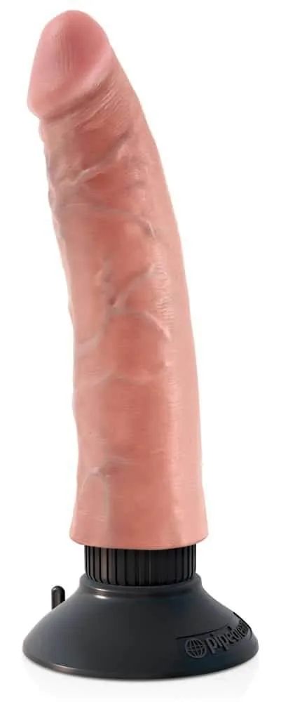 King Cock FlexiVibe - Biegsamer Naturvibrator mit Multispeed-Vibration Hautfarben hell/Schwarz