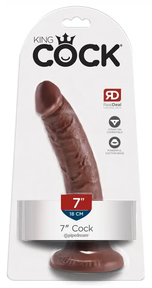 King Cock Naturdildo mit Saugfuß - 7 Inch Brown