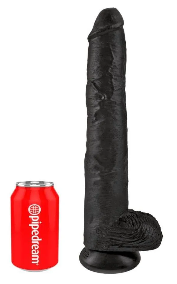 King Cock Naturdildo mit Saugfuß - 35,6 cm Länge, Ø 6 cm Dark