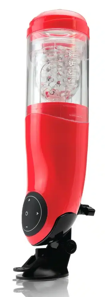 Pipedream Extreme Toyz - Mega-Bator Mund, automatischer Masturbator Rot/Schwarz/Transparent