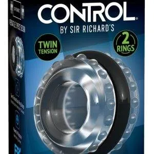 Sir Richard's Control - Doppelpack Penisringe, flexibel einsetzbar Transparent/Schwarz