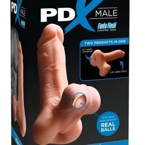 PDX Male Super-Masturbator mit Noppenstruktur und realistischen Hoden PDX Male Super-Masturbator mit Noppenstruktur und realistischen Hoden – Bild 1