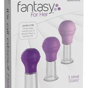 Fantasy For Her Nipple Enhancer Set - Saugende Lust für Nippel & Klitoris Transparent/Lila