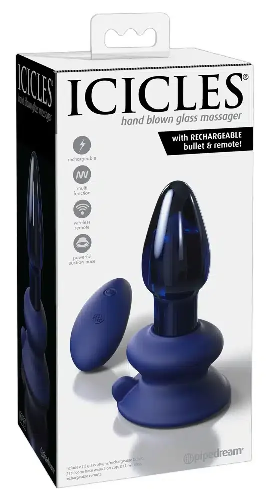 Icicles Glasvibrator mit Fernbedienung - 10 Modi, wasserdicht