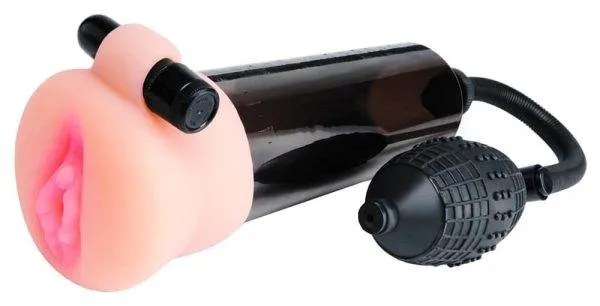 Pump Worx Vibro-Saug-Masturbator & Penis-Potenz-Pumpe Hautfarben hell/Schwarz