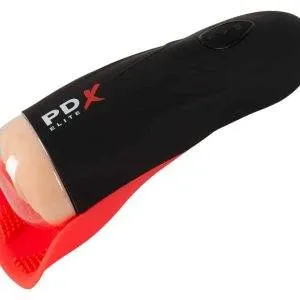 PDX Elite Masturbator - Hodenstimulator, Vibration & Saugfunktion Schwarz/Hautfarben hell/Rot PDX Elite Masturbator - Hodenstimulator, Vibration & Saugfunktion Schwarz/Hautfarben hell/Rot – Bild 4