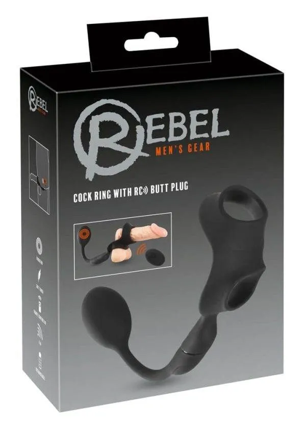 05507280000_verp Rebel Cock Ring mit Vibro-Analplug - 10 Vibrationsmodi, kabellose Fernbedienung