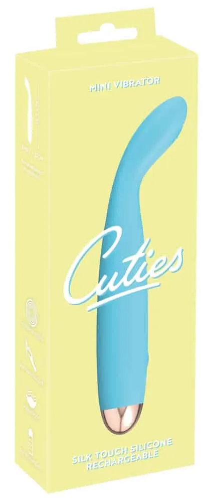 Cuties Mini Vibrator Blue 2.G - Zweite Generation mit flexibler Reizstruktur Hellblau/Rosegold