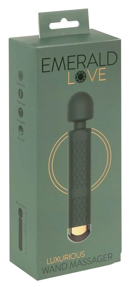 05518300000_verp Emerald Love Luxus-Massagestab – 10 Vibrationsmodi, wasserdicht Grün/Gold