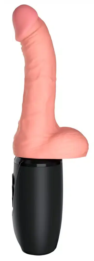 King Cock Plus Stoßvibrator mit Wärmefunktion Hautfarben hell/Schwarz King Cock Plus Stoßvibrator mit Wärmefunktion Hautfarben hell/Schwarz