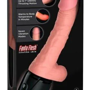 King Cock Plus Stoßvibrator mit Wärmefunktion Hautfarben hell/Schwarz