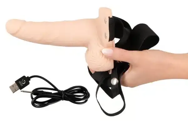 You2Toys Vibrating Strap-On Sleeve - Hohler Naturdildo mit Vibration You2Toys Vibrating Strap-On Sleeve - Hohler Naturdildo mit Vibration