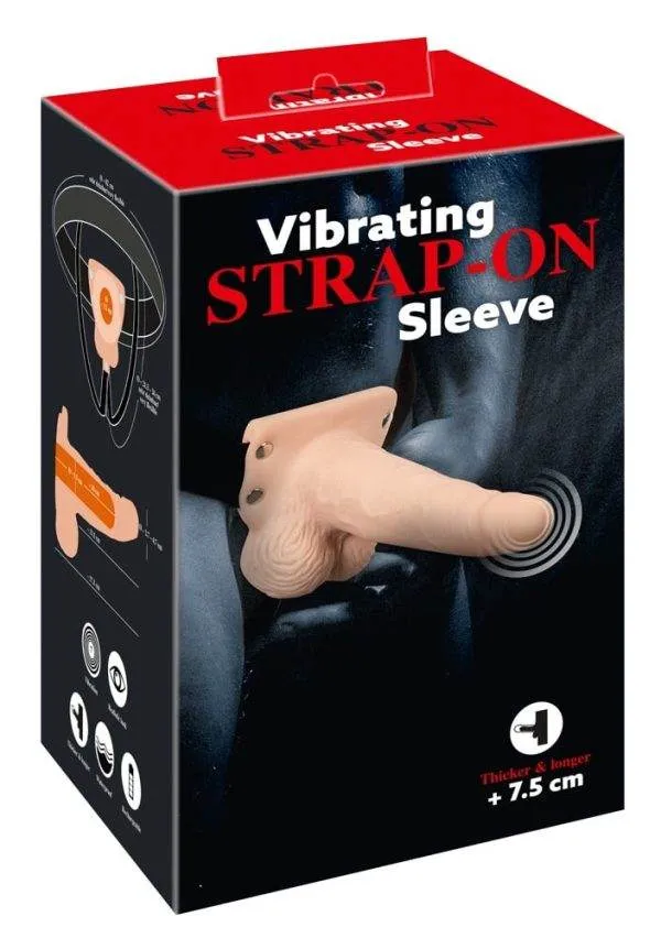 You2Toys Vibrating Strap-On Sleeve - Hohler Naturdildo mit Vibration