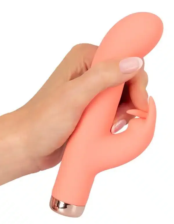 Peachy Mini Rabbit Vibrator - Kompakt & kraftvoll, 10 Vibrationsmodi Koralle/Gold Peachy Mini Rabbit Vibrator - Kompakt & kraftvoll, 10 Vibrationsmodi Koralle/Gold