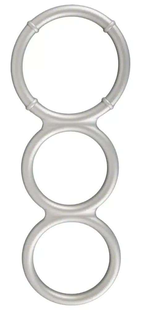 You2Toys Metallic Silicone Triple Ring - Perfekte Unterstützung für Penis und Hoden