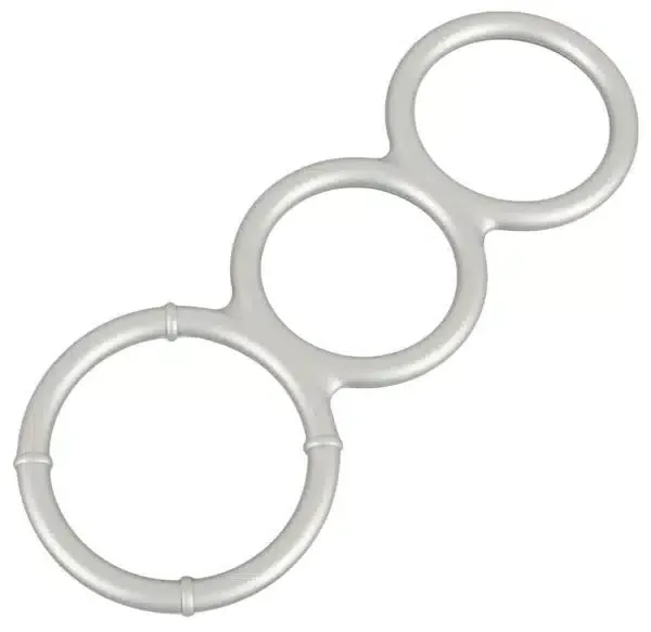 You2Toys Metallic Silicone Triple Ring - Perfekte Unterstützung für Penis und Hoden