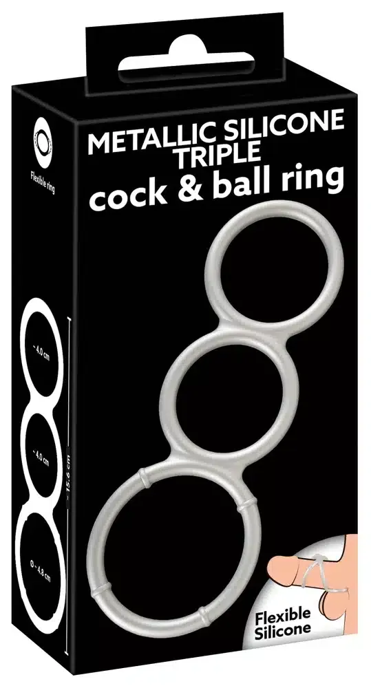 You2Toys Metallic Silicone Triple Ring - Perfekte Unterstützung für Penis und Hoden