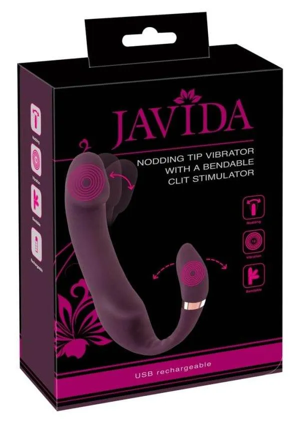 Javida Nodding Tip Vibrator - Doppelvibrator für Dual-Stimulation Lila/Rosegold