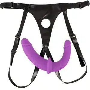 Sweet Smile Super Soft Double - Strap-On mit herausnehmbarem Doppeldildo Lila/Schwarz Sweet Smile Super Soft Double - Strap-On mit herausnehmbarem Doppeldildo Lila/Schwarz – Bild 3