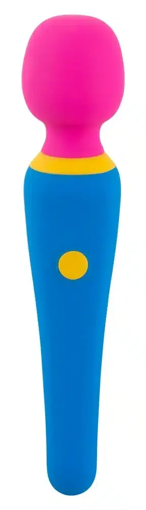 You2Toys - Kompakter wand vibrator, trendiges Color-Blocking Blau/Pink/Gelb
