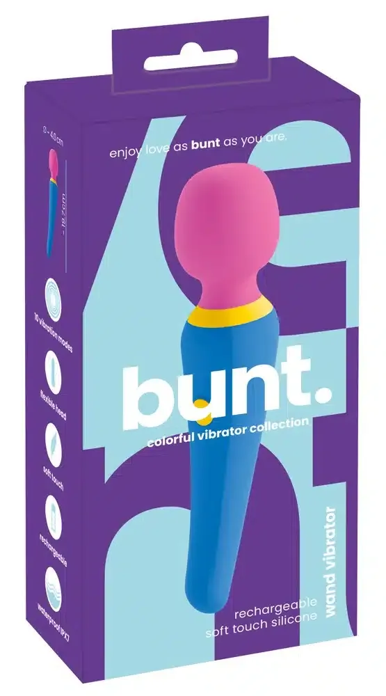 You2Toys - Kompakter wand vibrator, trendiges Color-Blocking Blau/Pink/Gelb