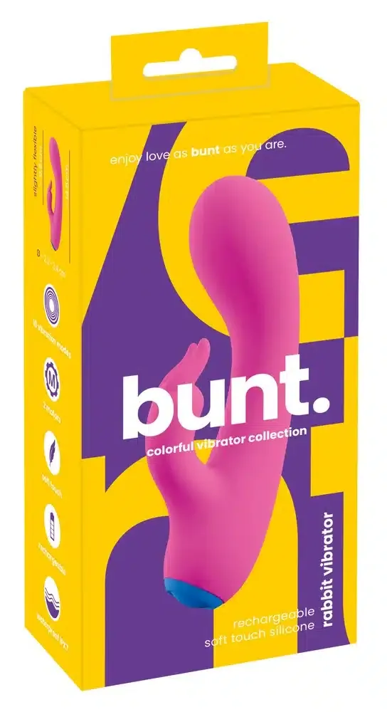 bunt. Kraftvoller Rabbit Vibrator - Intensive Stimulation Pink/Blau