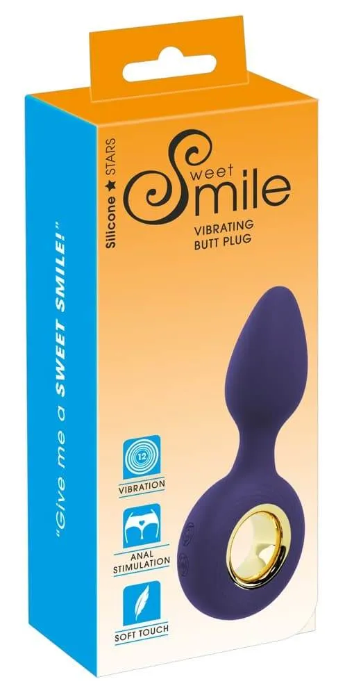 Sweet Smile Analplug mit 12 Vibrationsmodi Lila/Gold