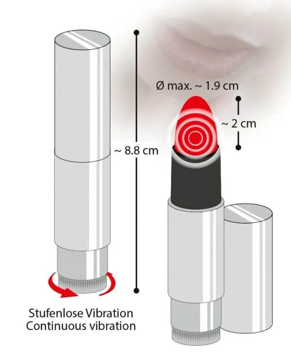 You2Toys Lippenstift Vibe - Leise & stufenlos regelbar Silber/Schwarz/Rot You2Toys Lippenstift Vibe - Leise & stufenlos regelbar Silber/Schwarz/Rot