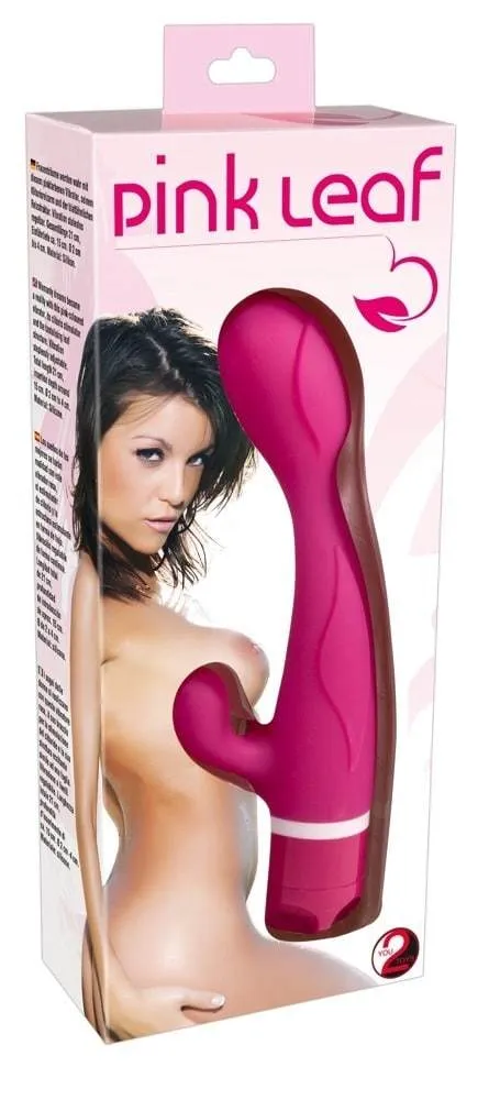 Pink Leaf Vibrator - You2Toys, mit Klitorisstimulator, stufenlose Vibration, Reizstruktur, seidiges Silikon pink