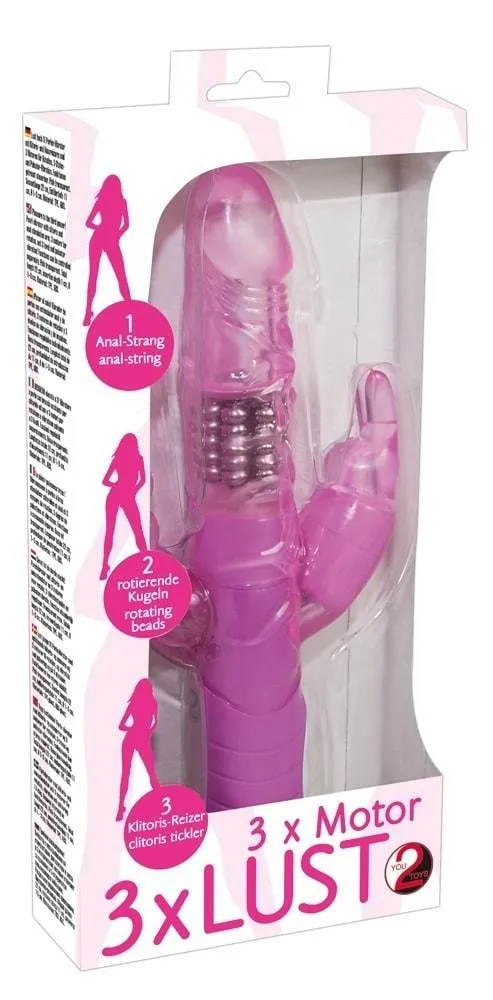 05779790000_verp You2Toys Perlenvibrator - 3 Motoren, Klitorisverwöhner, Anusreizer rosa transparent