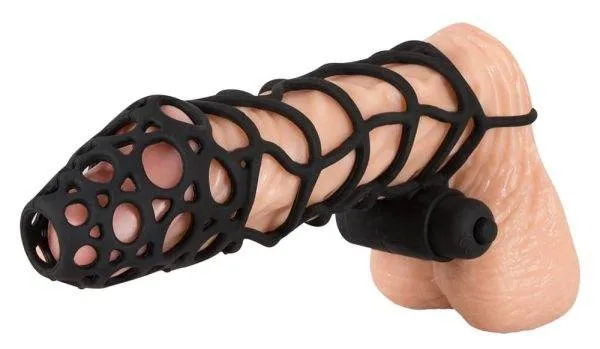 Black Velvets Penishülle mit Vibration - Stärke und Struktur Schwarz Black Velvets Penishülle mit Vibration - Stärke und Struktur Schwarz