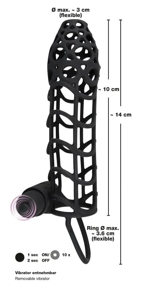 Black Velvets Penishülle mit Vibration - Stärke und Struktur Schwarz Black Velvets Penishülle mit Vibration - Stärke und Struktur Schwarz