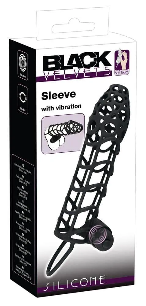 05822710000_verp Black Velvets Penishülle mit Vibration - Stärke und Struktur Schwarz