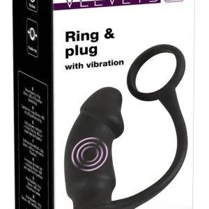 Black Velvets Vibro-Analplug mit Penis-/Hodenring Black Velvets Vibro-Analplug mit Penis-/Hodenring – Bild 1