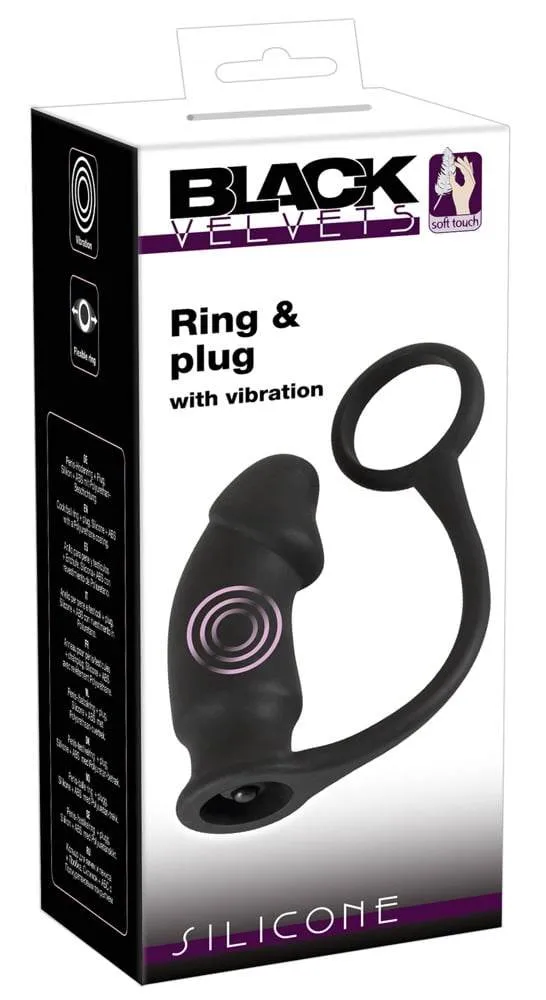 05839790000_verp Black Velvets Vibro-Analplug mit Penis-/Hodenring
