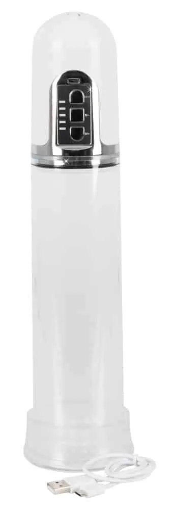 Mister Boner Automatische Penispumpe Transparent/Weiß/Silber Mister Boner Automatische Penispumpe Transparent/Weiß/Silber