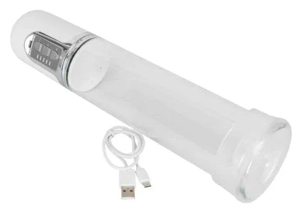 Mister Boner Automatische Penispumpe Transparent/Weiß/Silber Mister Boner Automatische Penispumpe Transparent/Weiß/Silber