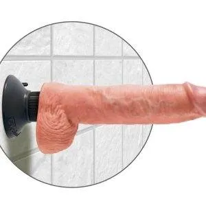 King Cock Naturvibrator mit Hoden - Multispeed-Vibration, biegsamer Schaft, strap-on kompatibel Light/Schwarz King Cock Naturvibrator mit Hoden - Multispeed-Vibration, biegsamer Schaft, strap-on kompatibel Light/Schwarz – Bild 5