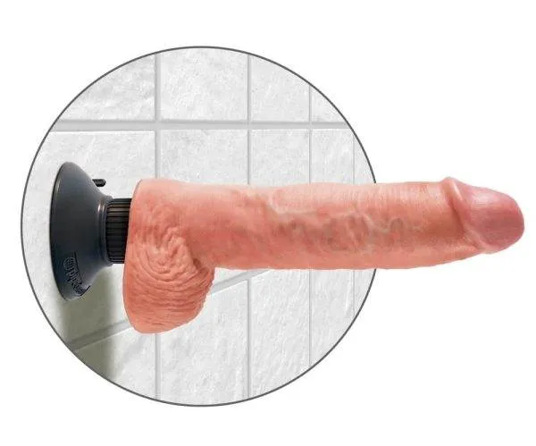 King Cock Naturvibrator mit Hoden - Multispeed-Vibration, biegsamer Schaft, strap-on kompatibel Light/Schwarz King Cock Naturvibrator mit Hoden - Multispeed-Vibration, biegsamer Schaft, strap-on kompatibel Light/Schwarz
