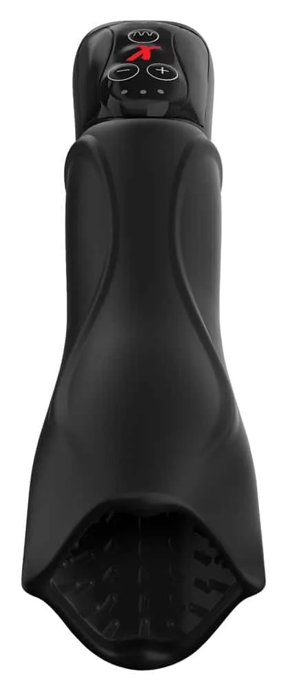 PDX Elite Eichelvibrator - Genopptes Innenleben, 7 Vibrationsmodi, 3 Rotationsgeschwindigkeiten Dose schwarz