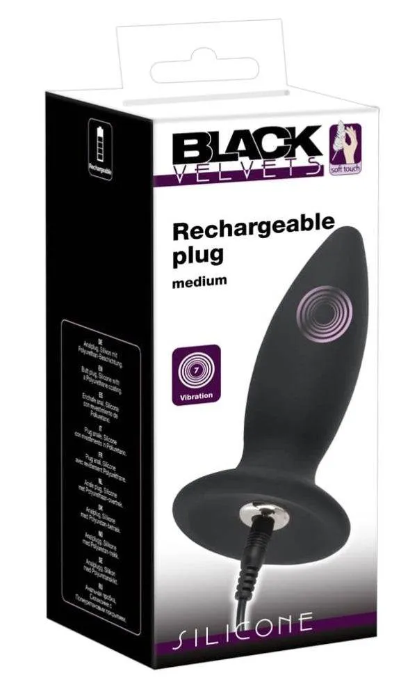 05928030000_verp Black Velvets Analplug - Konische Form, 7 Vibrationsmodi, Standfuß, Silikon, wiederaufladbar