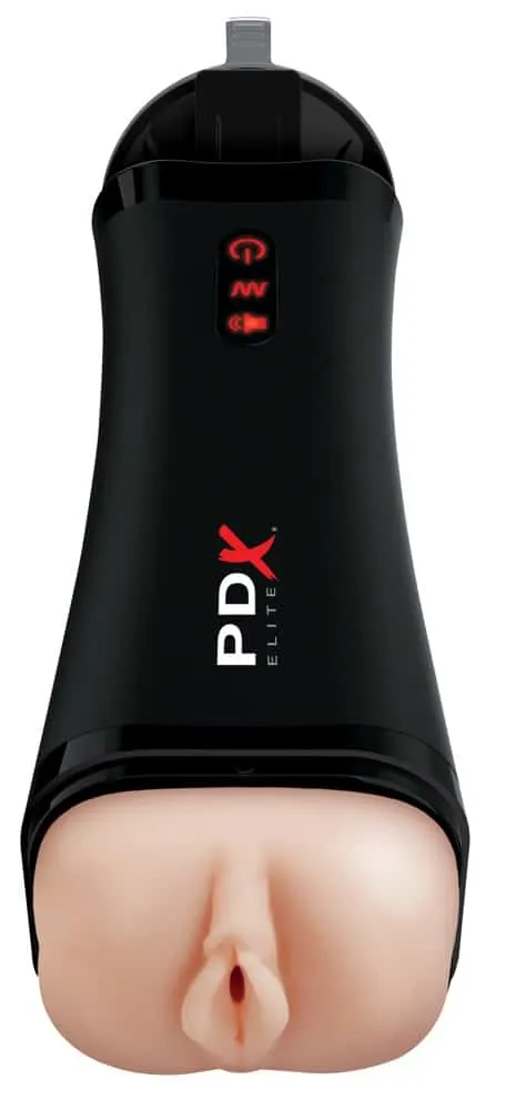 PDX Elite Dirty Talk Stroker - Interaktiver Masturbator Hautfarben hell/Schwarz PDX Elite Dirty Talk Stroker - Interaktiver Masturbator Hautfarben hell/Schwarz
