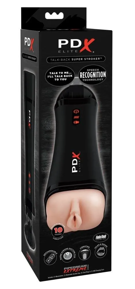 05937880000_verp PDX Elite Dirty Talk Stroker - Interaktiver Masturbator Hautfarben hell/Schwarz