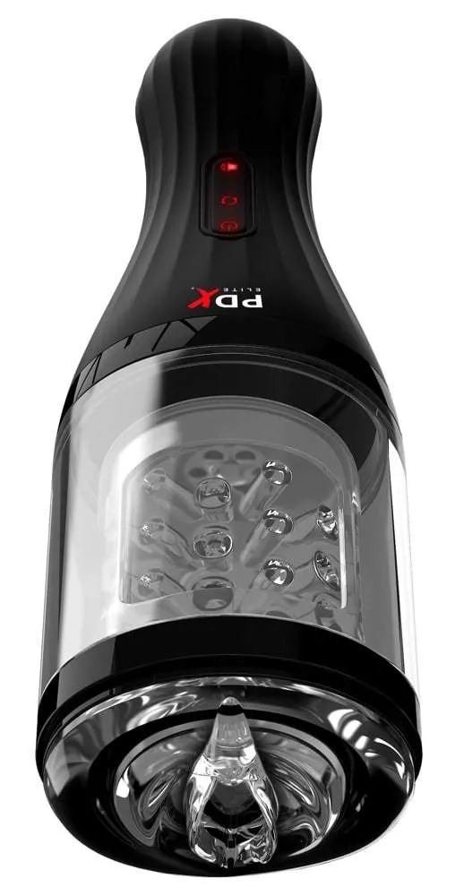 PDX Elite Sprechender Rotations-Masturbator Transparent, Schwarz PDX Elite Sprechender Rotations-Masturbator Transparent, Schwarz