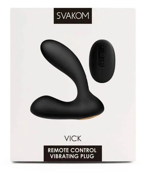 05957800000_verp SVAKOM Vick Black - Prostata & Perineum Vibrator Schwarz/Gold