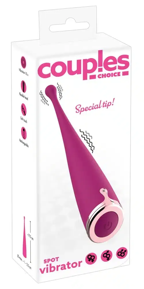 Couples Choice Lustpunkt-Vibrator. 10 Modi, abgerundete Spitze. Pink/Rosegold