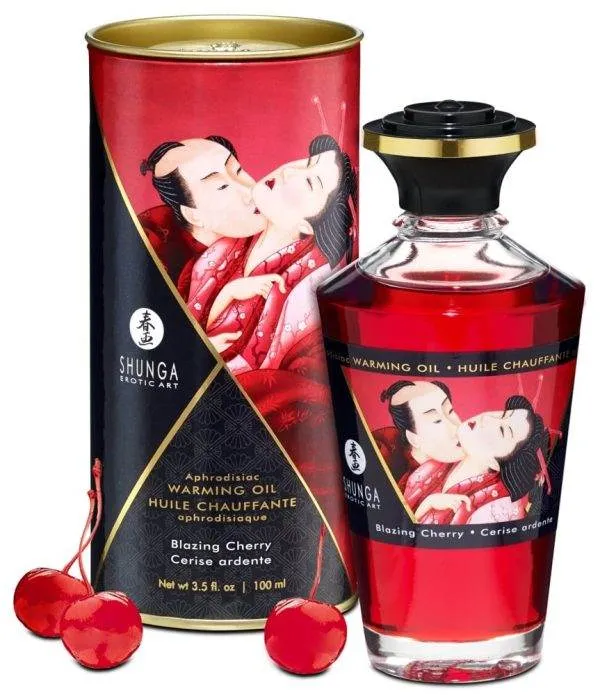 Shunga Aphrodisiac Warming Oil - Blazing Cherry (100ml) Blazing Cherry (100 ml) Shunga Aphrodisiac Warming Oil - Blazing Cherry (100ml) Blazing Cherry (100 ml)